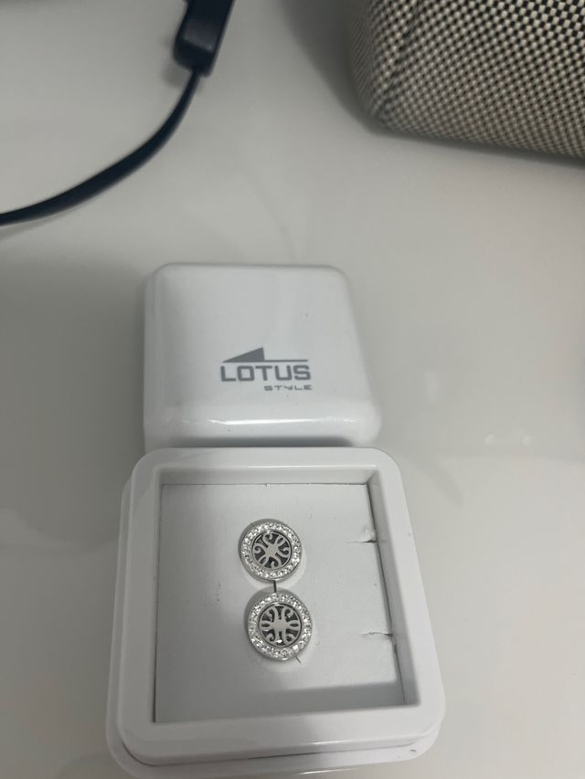 Pendientes Lotus Plata y Circonitas