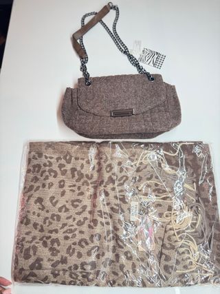 Elegante conjunto: Bolso lana + Pashmina