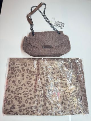 Elegante conjunto: Bolso lana + Pashmina