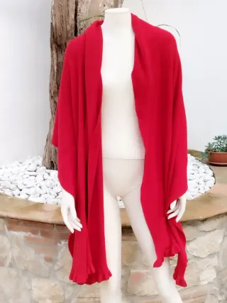 Sciarpa rossa con volant