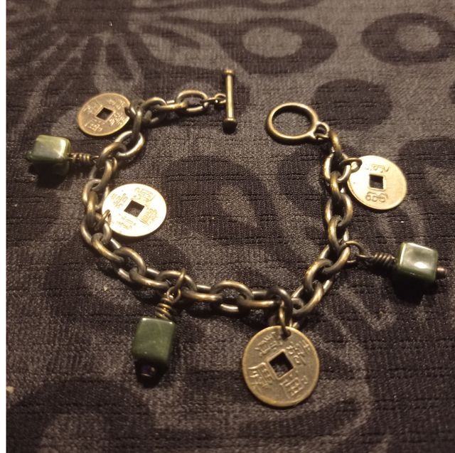 Pulsera Jade y Monedas Antiguas de la Suerte