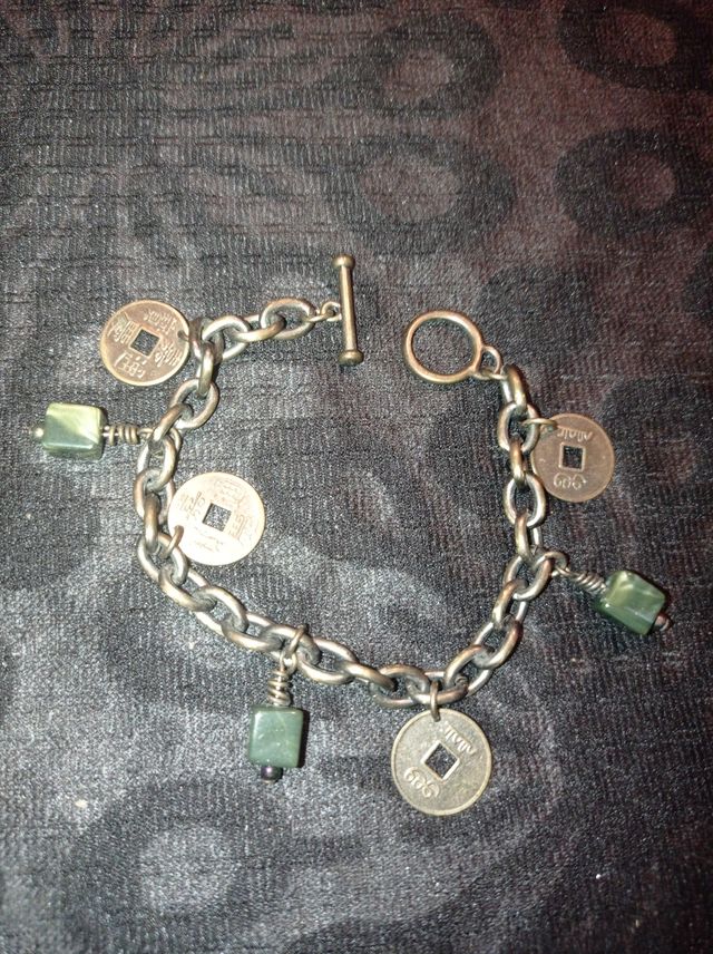 Pulsera Jade y Monedas Antiguas de la Suerte