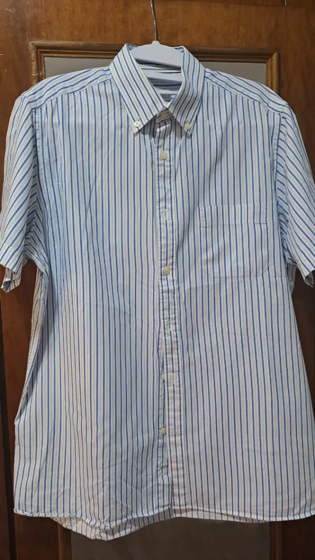 Camisa Emidio Tucci Rayas Azul/Blanco Talla M
