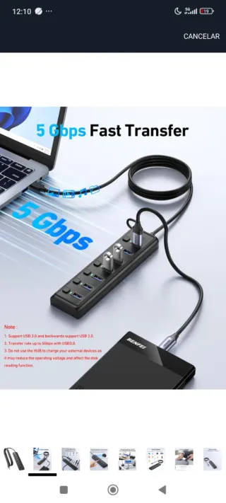Hub USB 3.0 7 Puertos con Interruptores