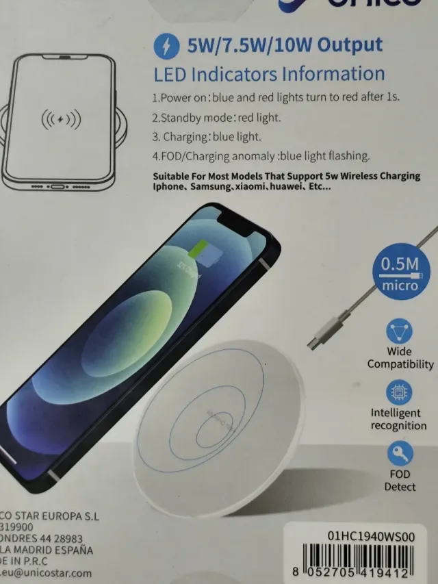 Cargador Inalámbrico Unico HC1940