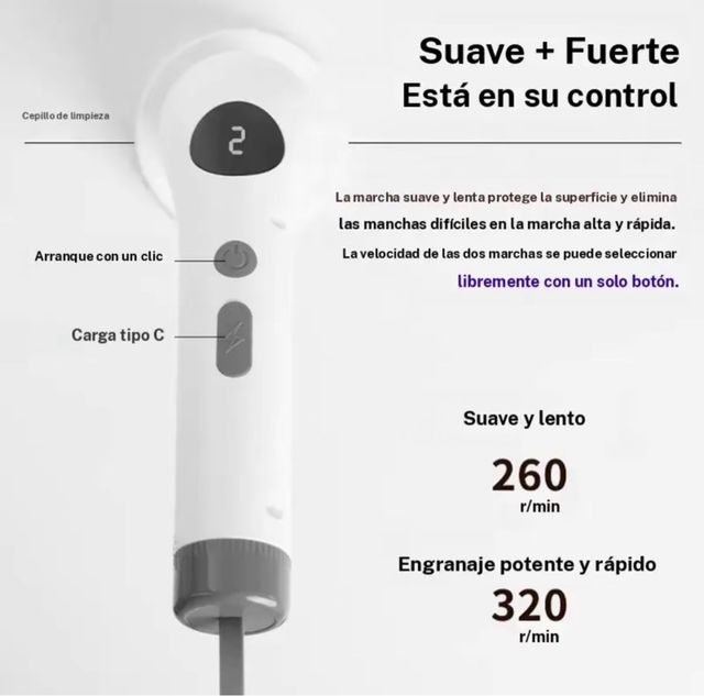 Cepillo Eléctrico Giratorio recargable