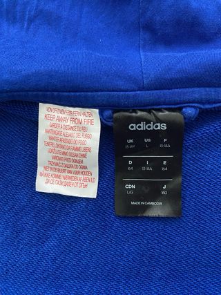 Chaqueta Adidas con cremallera azul