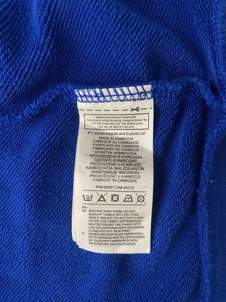 Chaqueta Adidas con cremallera azul