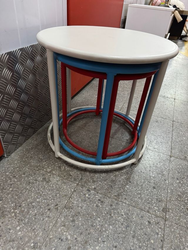 Set 3 mesas nido de metal/aluminio