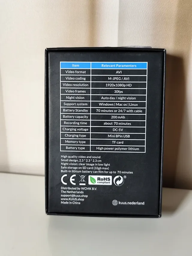 Cámara Micro KUUS sin WiFi