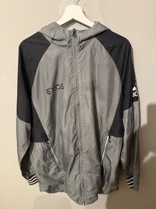 Chaqueta Adidas EXOS Windbreaker Gris Talla L