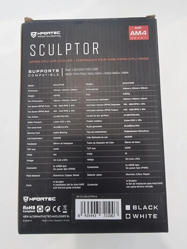 Disipador para PC, NFORTEC SCULPTOR ARGB.