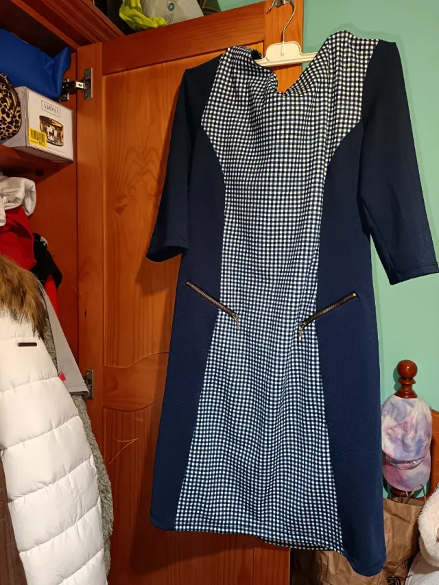 Vestido Sandra Wu Talla 42 Azul