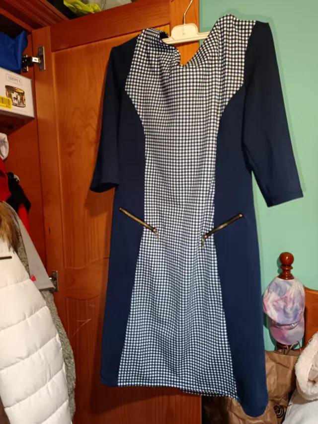 Vestido Sandra Wu Talla 42 Azul