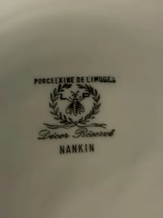 Vajilla Limoges Porcelana Blanca y Dorada