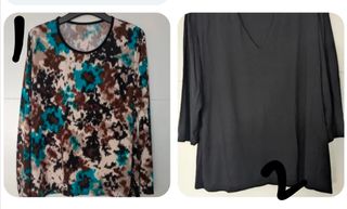 Blusa Estampada Manga Larga o Jersey negro pico