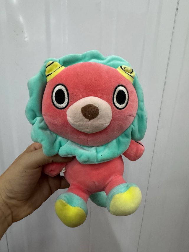 Peluche León Rosa y Turquesa