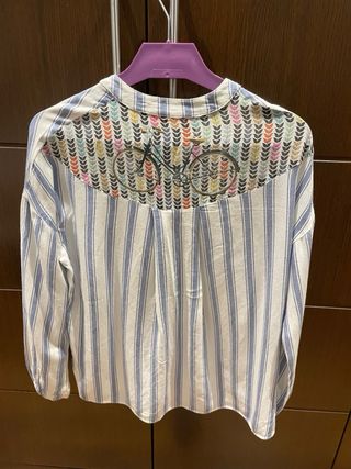 Blusa Vilagallo Rayas Azul y Blanco