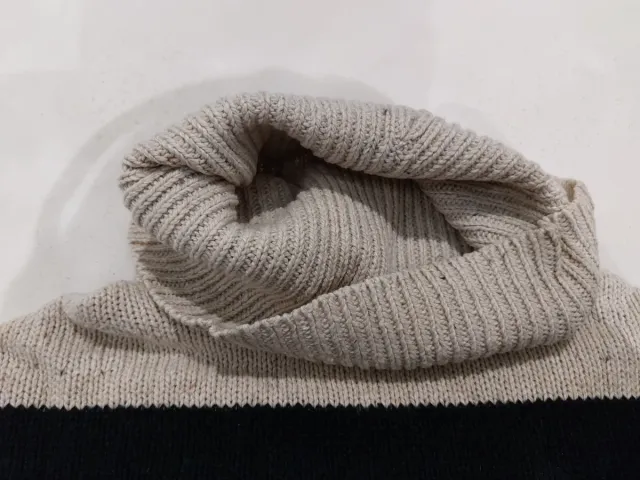 Jersey de punto rayas beige y negro