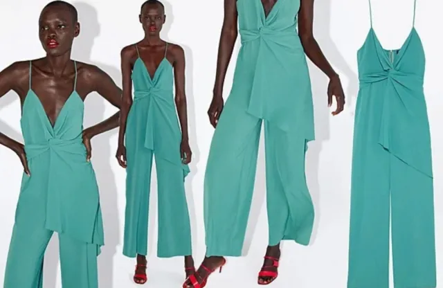 Mono Zara Talla L Verde Azulado