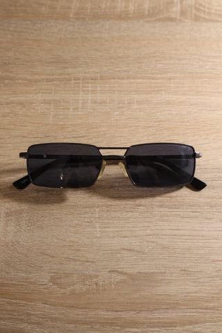 Gafas de sol metálicas lentes azul rectangular