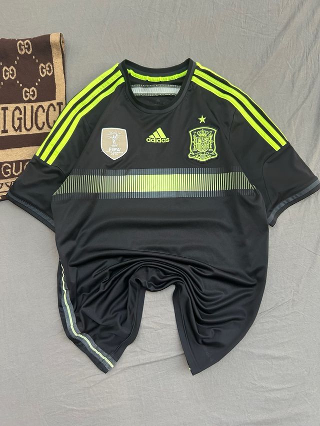 Camiseta Adidas España Negra y Verde Mundial 2014