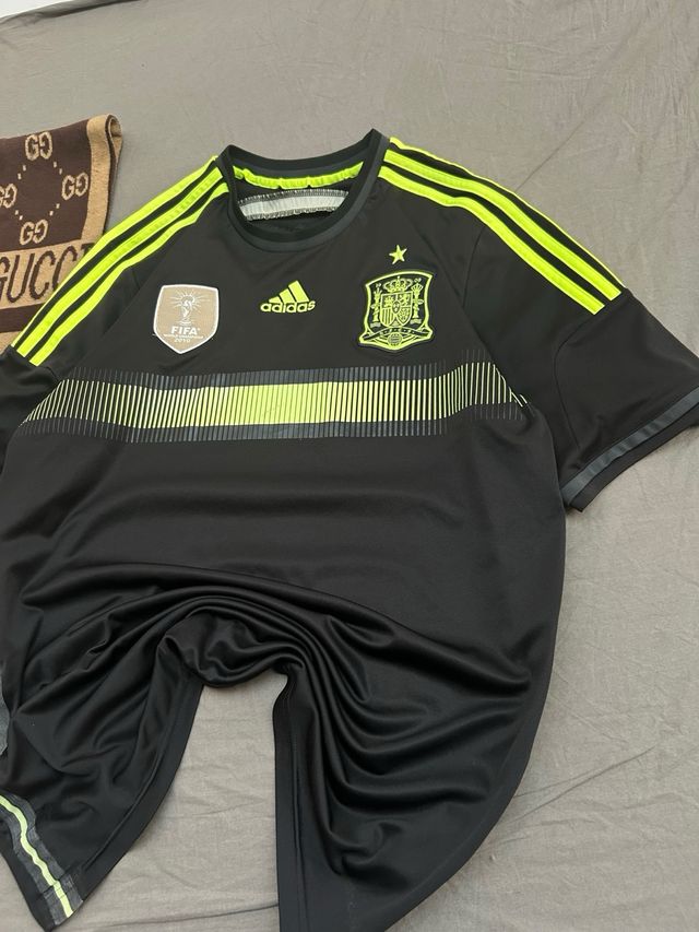Camiseta Adidas España Negra y Verde Mundial 2014