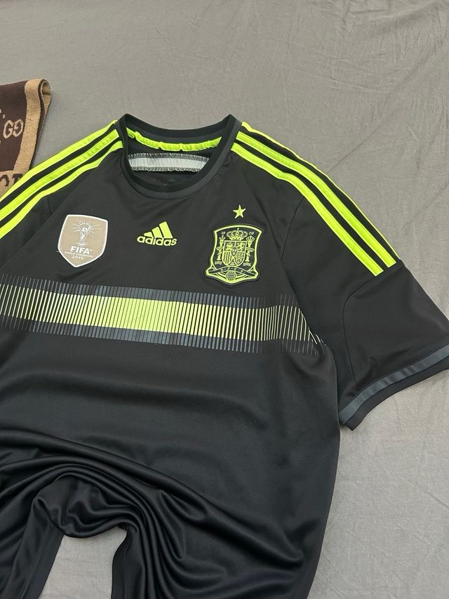 Camiseta Adidas España Negra y Verde Mundial 2014