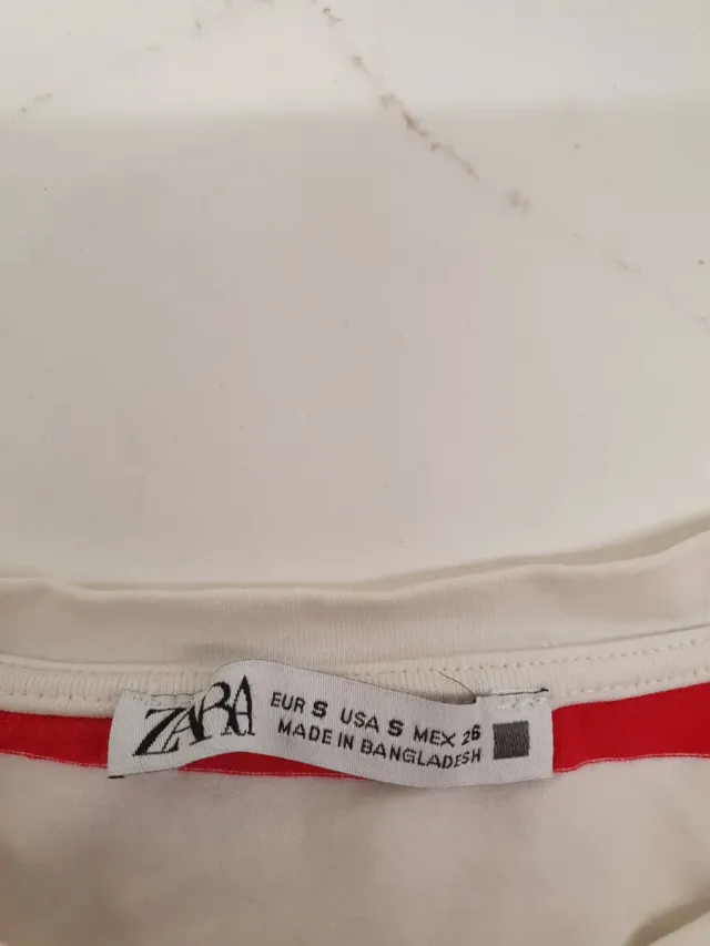 Camiseta Zara Rayas Rojas Talla S