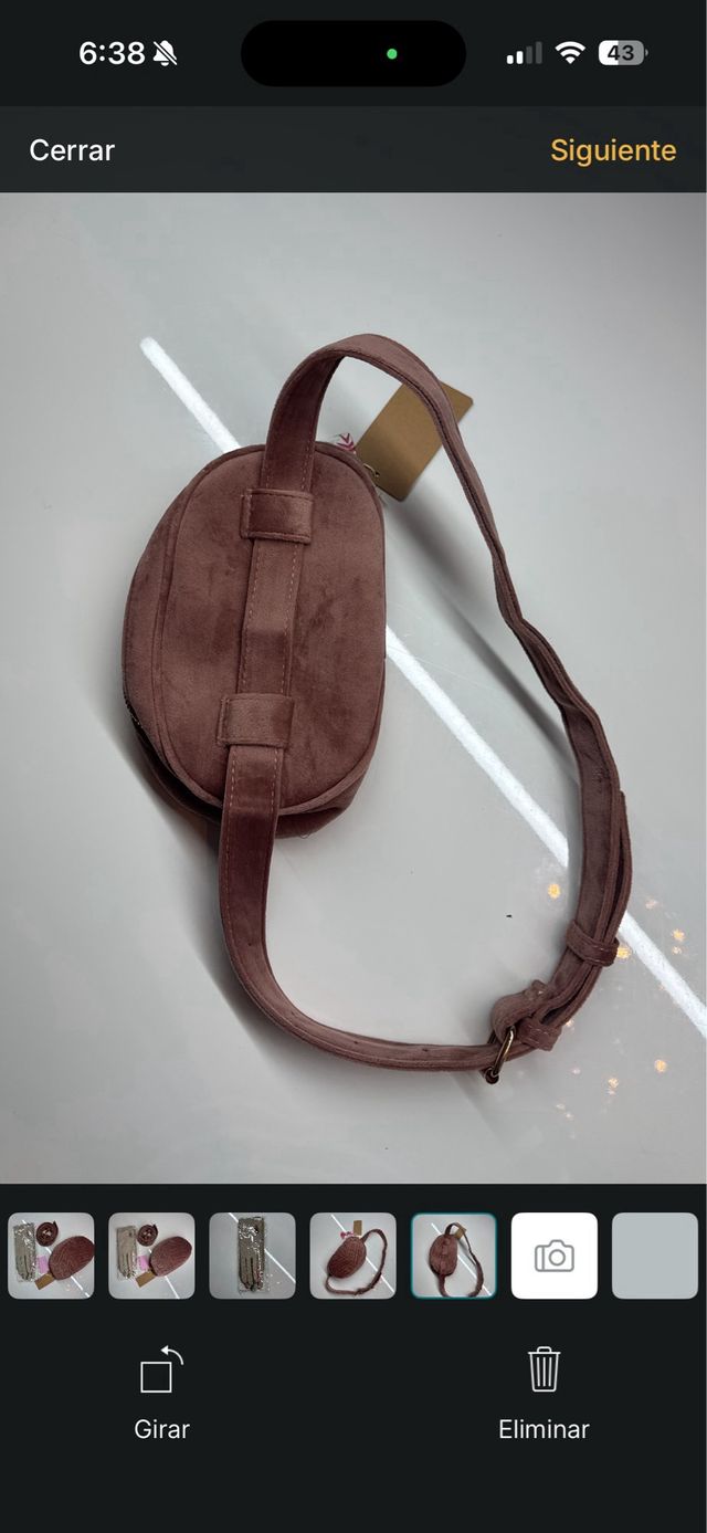 Set elegante: Guantes y bolso rosa viejo