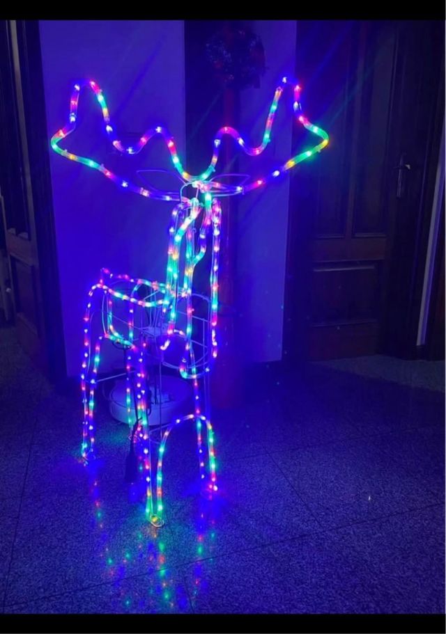 5 Renas Decorativas Coloridas 110cm