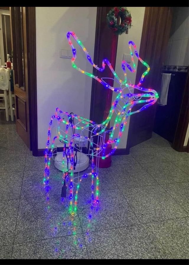 5 Renas Decorativas Coloridas 110cm