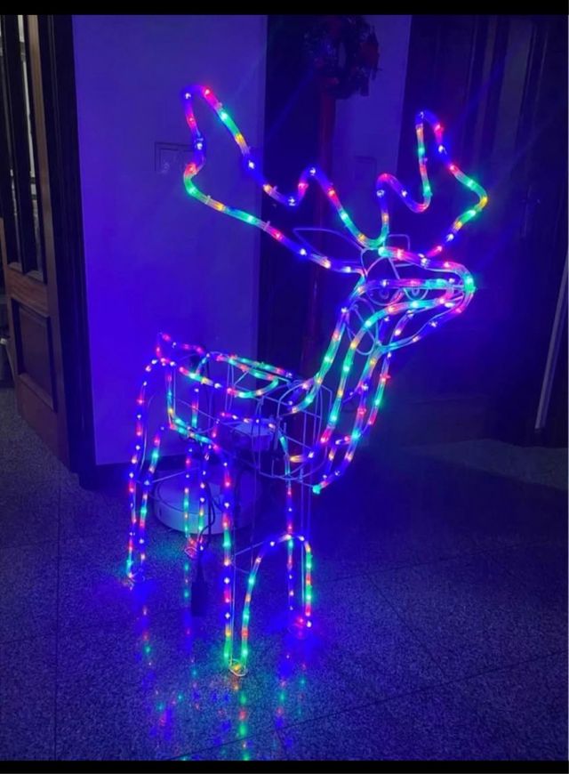 5 Renas Decorativas Coloridas 110cm