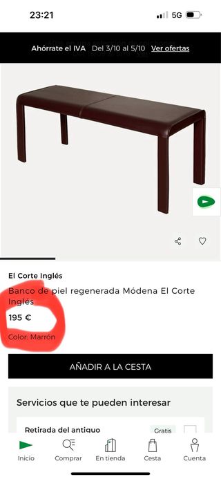 Banco Descalzadora Marrón Cuero