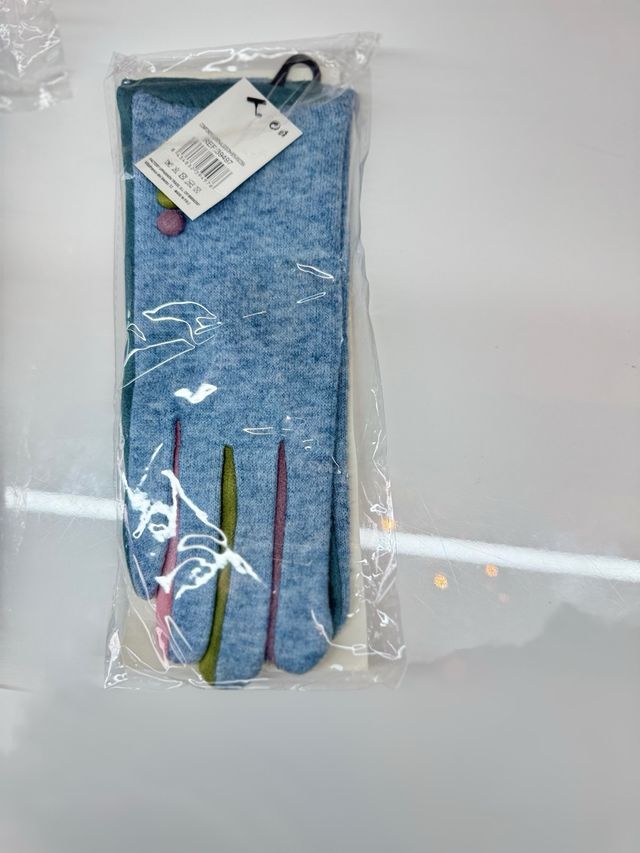 Conjunto invierno azul: gorro y guantes