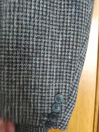 Americana cuadros gris y negro