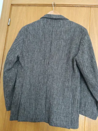 Americana cuadros gris y negro