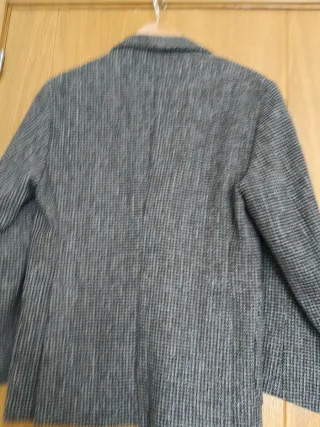 Americana cuadros gris y negro