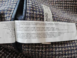 Americana cuadros gris y negro