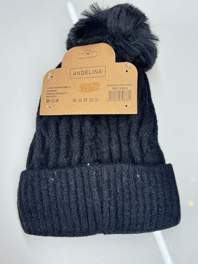 Set Invierno Bufanda Cachemira y Gorro Negro