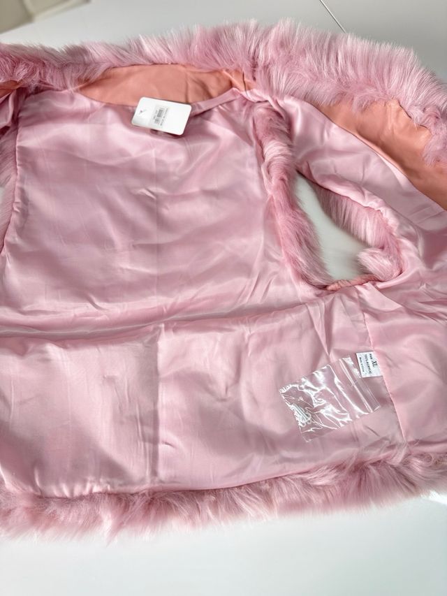 Chaleco y cartera peluche rosa