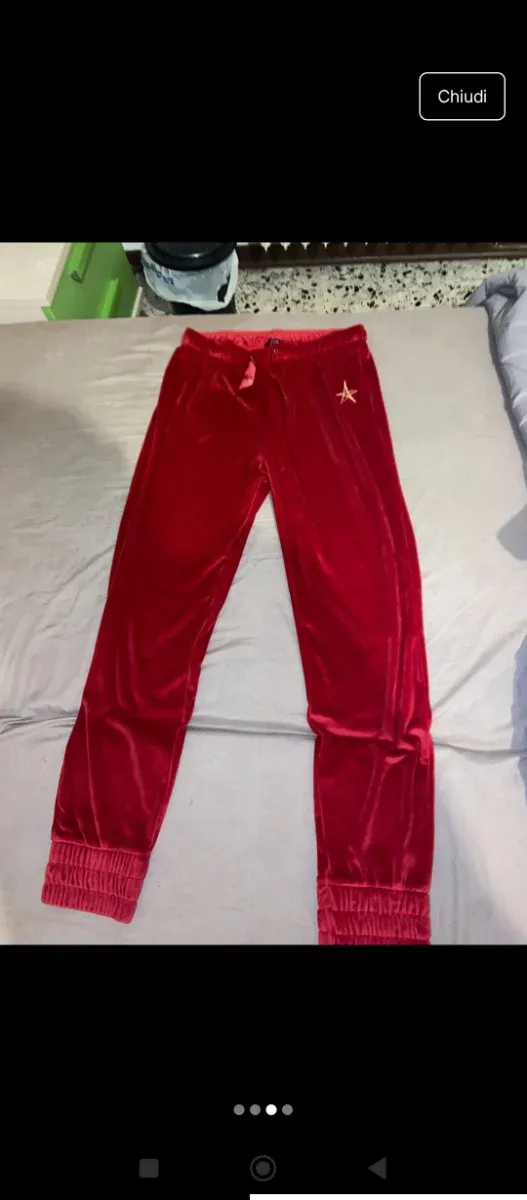 Tuta donna velluto rosso con cartellino Tg 44