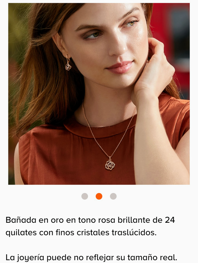 Conjunto Collar y Pendientes Oro Rosa 24k