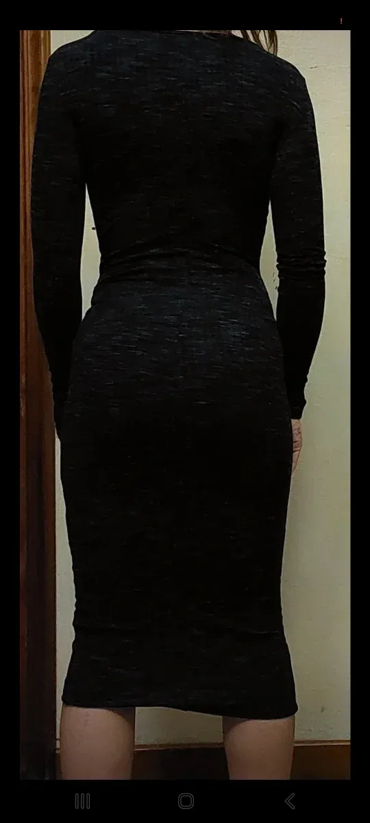 Vestido largo ajustado gris oscuro