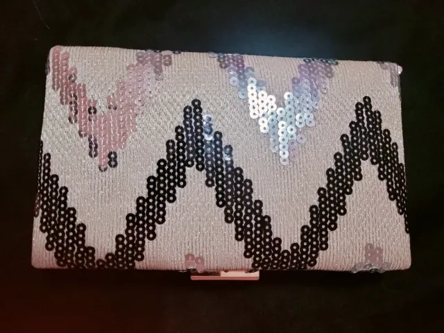 Bolso de fiesta lentejuelas zig-zag