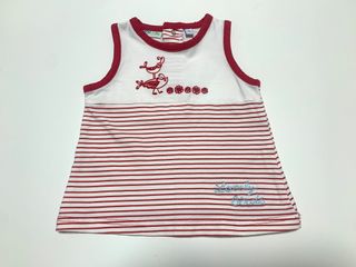 Camiseta bebé niña rayas rojas y blancas