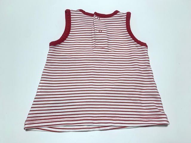 Camiseta bebé niña rayas rojas y blancas