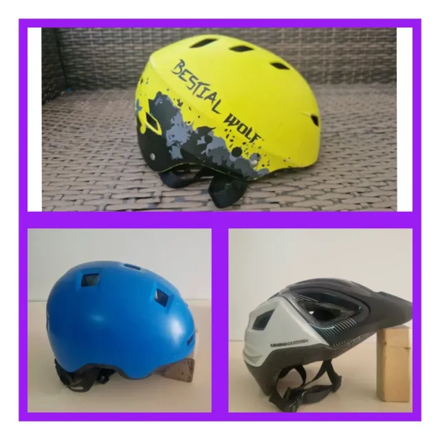 Lote 3 cascos ciclismo/skate