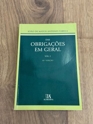 Livro Das Obrigações em Geral, Antunes Varela.