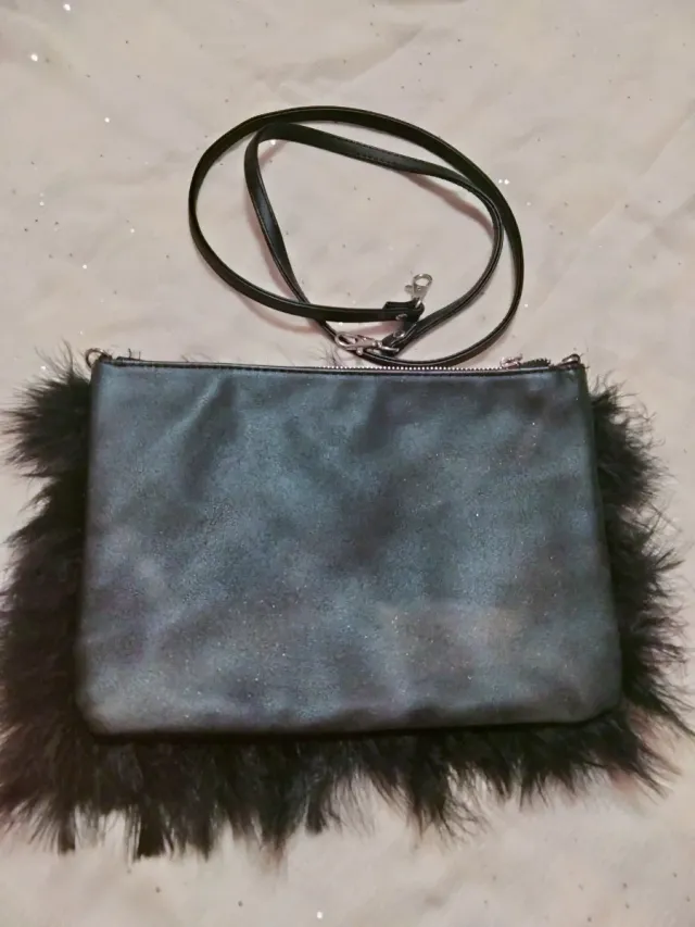 Bolso fiesta plumas negro